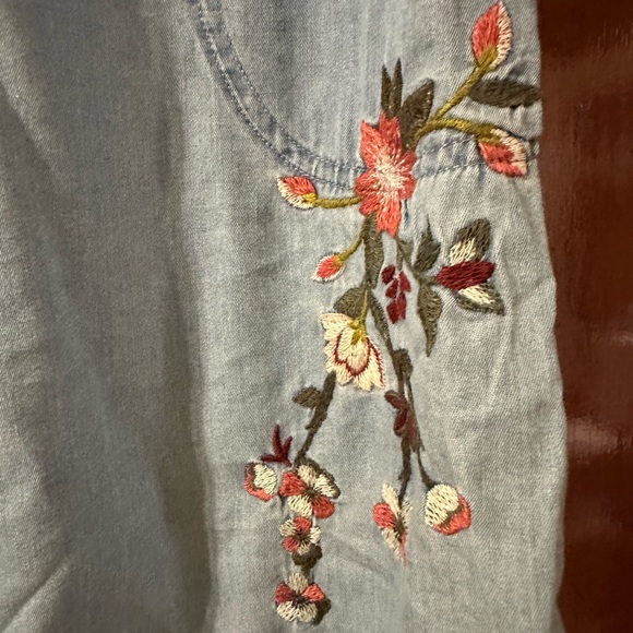 Embroidered Denim Shirt Dress - Picture 4 of 6